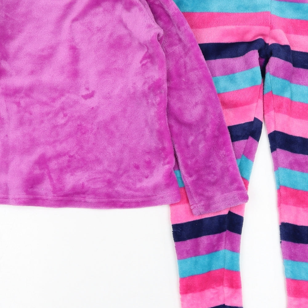Dunnes Stores Girls Purple Striped Polyester Top Pyjama Set Size 7-8 Years  Pullover - Koala