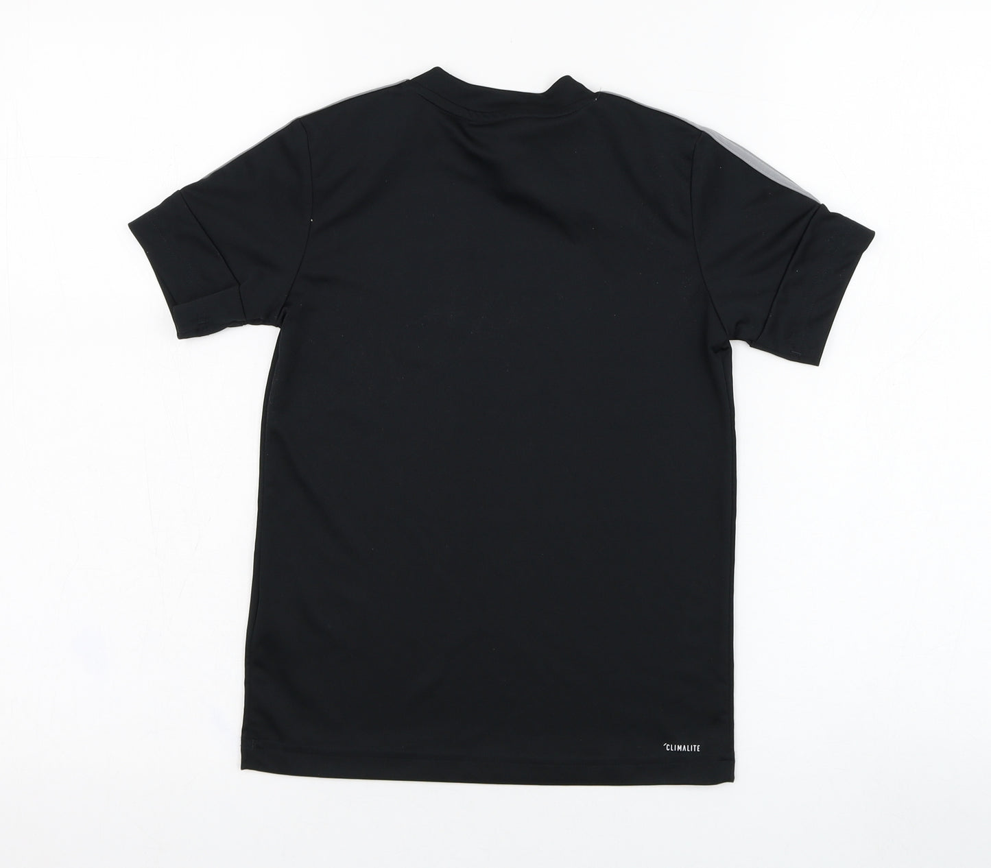 adidas Boys Black  Polyester Basic T-Shirt Size 7-8 Years Round Neck Pullover