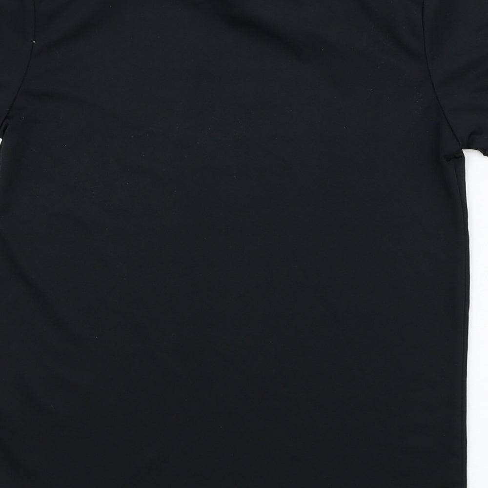 adidas Boys Black  Polyester Basic T-Shirt Size 7-8 Years Round Neck Pullover