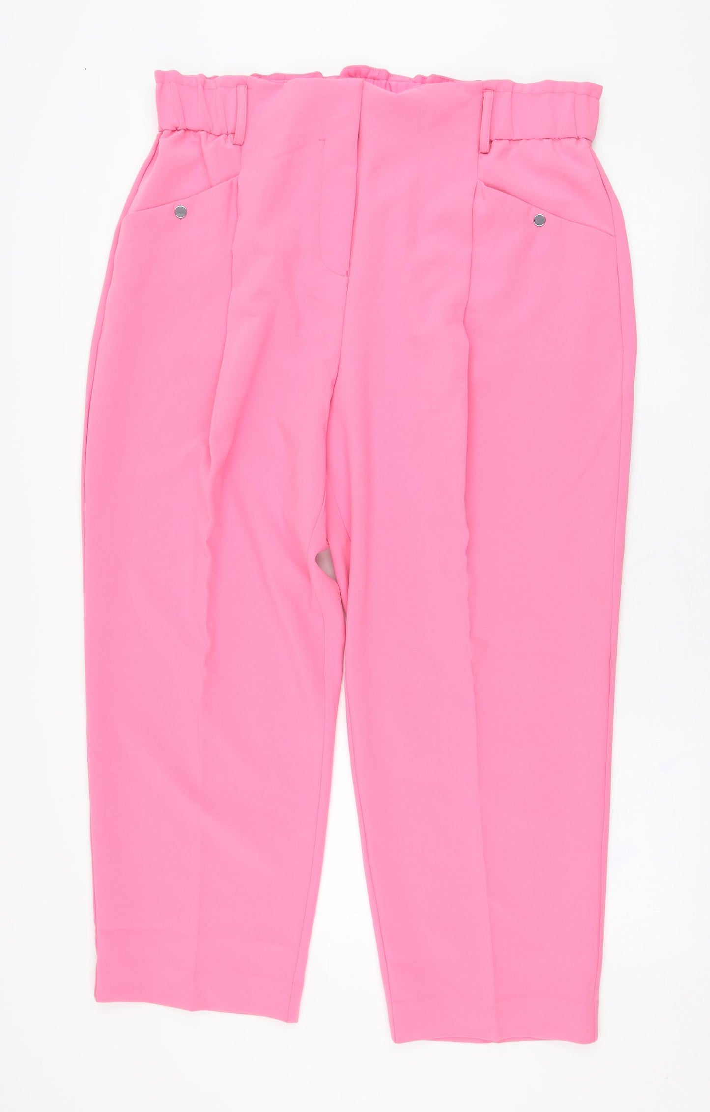 NEXT Womens Pink  Polyester Carrot Trousers Size 29 L26 in Regular Zip