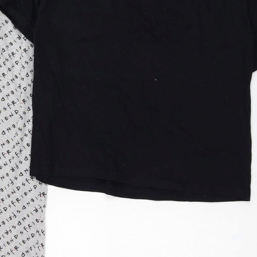 New Look Womens Black Solid Cotton Top Pyjama Set Size S   - Friends