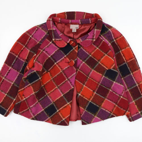 H&M Womens Red Check  Jacket  Size 10  Button