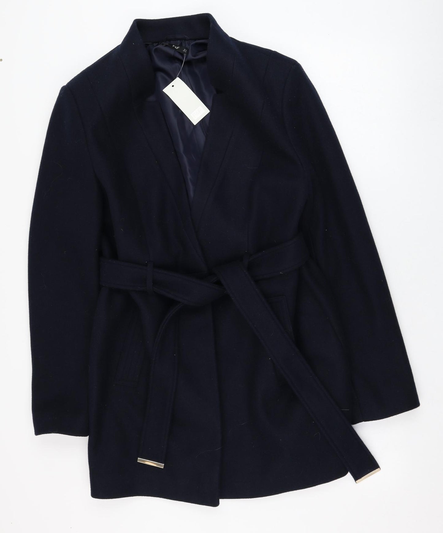 F&F Womens Blue   Overcoat Coat Size 18  Tie