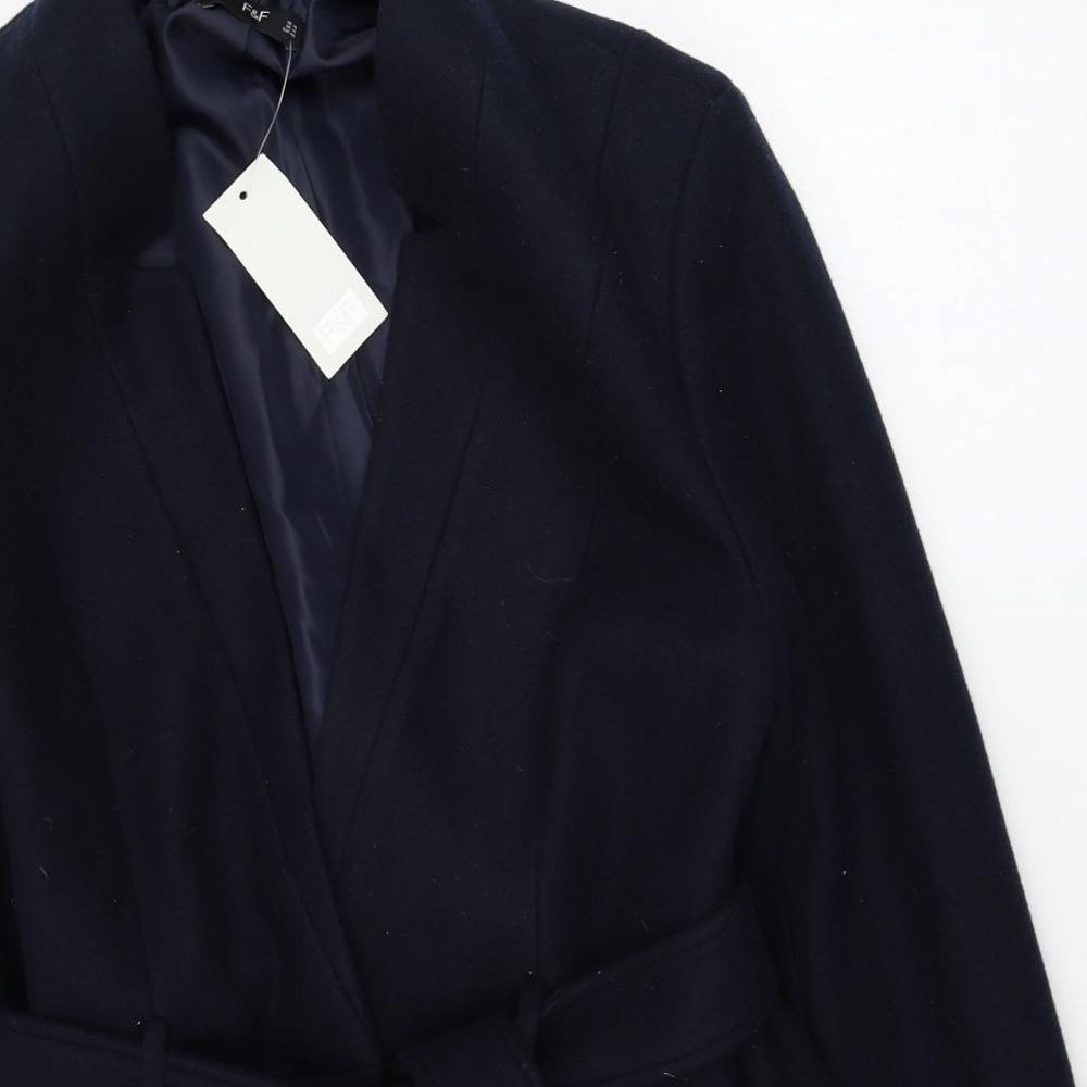 F&F Womens Blue   Overcoat Coat Size 18  Tie