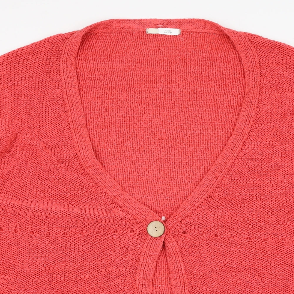 Marks and Spencer Womens Pink V-Neck  Acrylic Cardigan Jumper Size 20