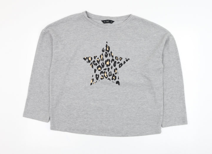 F&F Womens Grey  Polyester Pullover Sweatshirt Size 12  Pullover - Star
