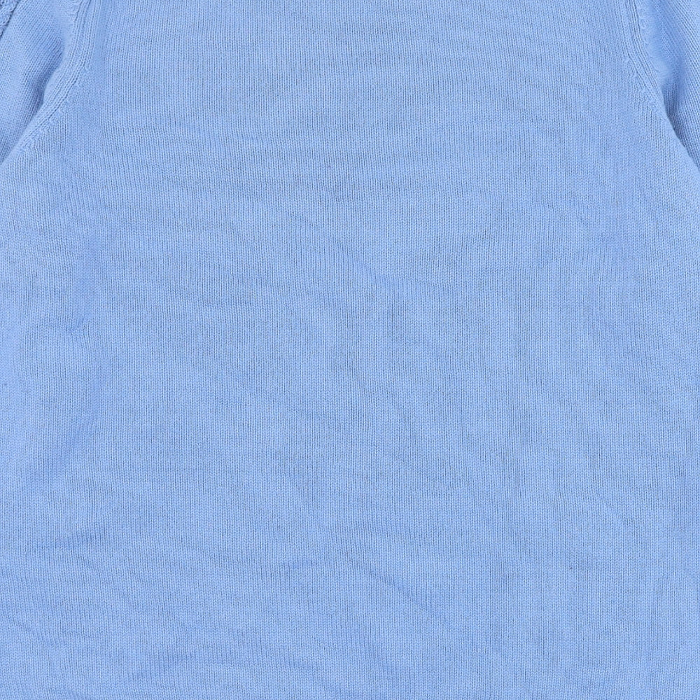 BM Womens Blue Round Neck  Cotton Pullover Jumper Size M