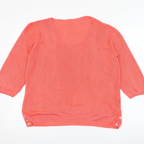 Marks and Spencer Womens Pink Round Neck  Viscose Pullover Jumper Size 16
