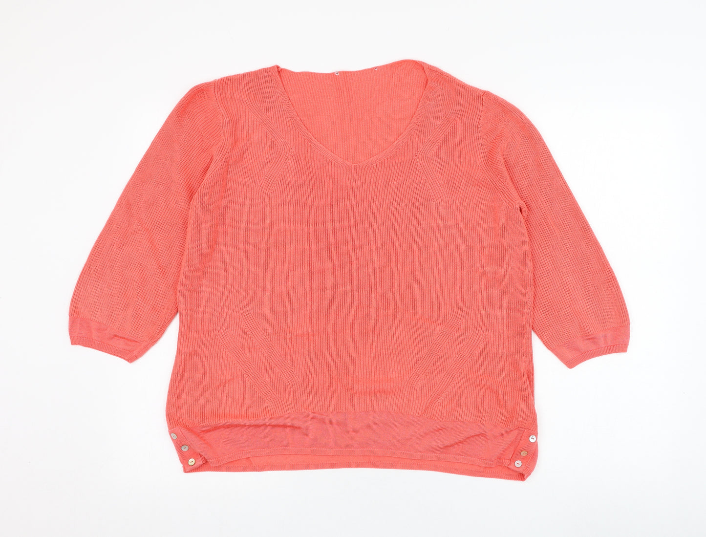 Marks and Spencer Womens Pink Round Neck  Viscose Pullover Jumper Size 16