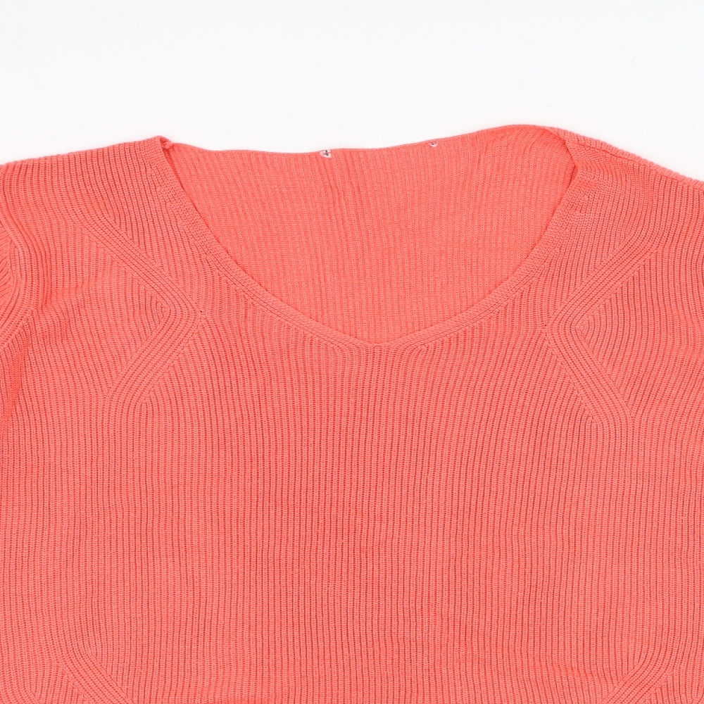 Marks and Spencer Womens Pink Round Neck  Viscose Pullover Jumper Size 16