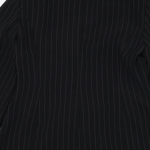 Ambience Womens Black Striped  Jacket Blazer Size 10  Button