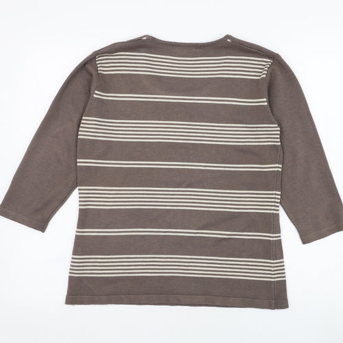 Fabrigio Womens Brown Round Neck  Acrylic Pullover Jumper Size S