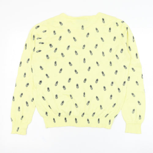 Atmosphere Womens Yellow Round Neck  Cotton Cardigan Jumper Size 12   - Pineapple