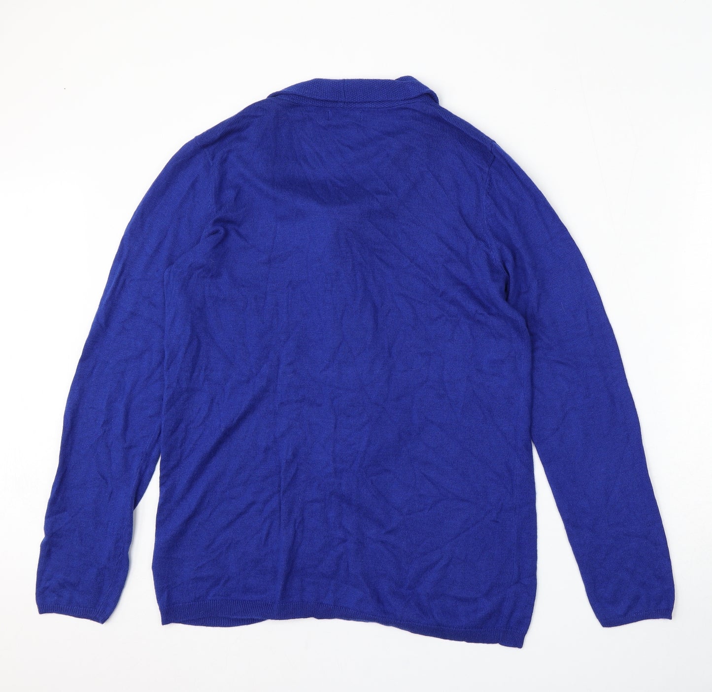 Damart Womens Blue V-Neck  Viscose Pullover Jumper Size 14