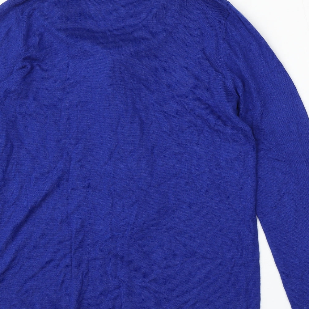 Damart Womens Blue V-Neck  Viscose Pullover Jumper Size 14