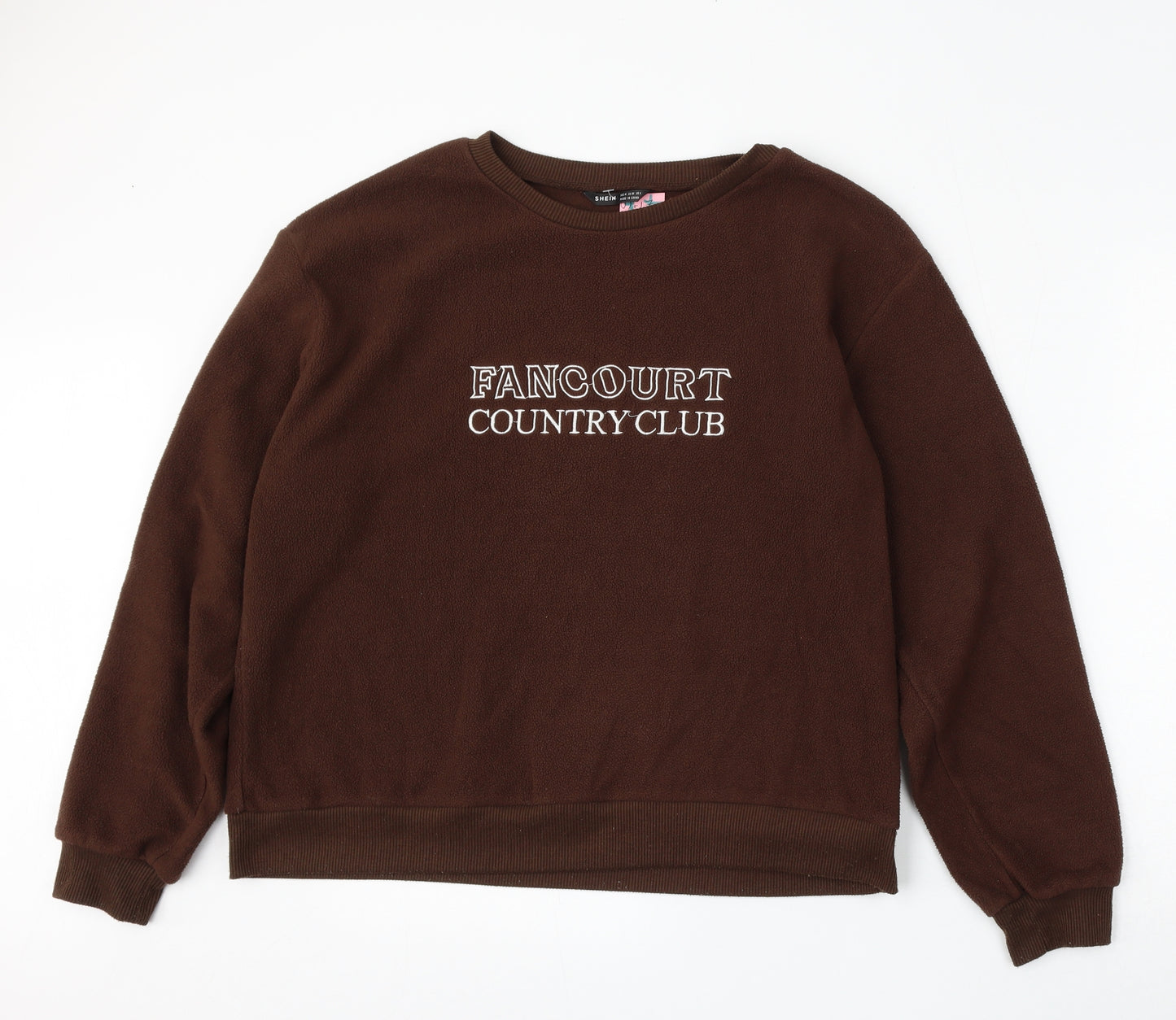 SheIn Womens Brown  Polyester Pullover Sweatshirt Size M