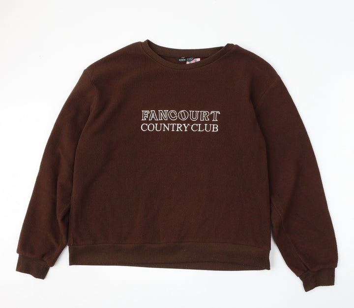 SheIn Womens Brown  Polyester Pullover Sweatshirt Size M