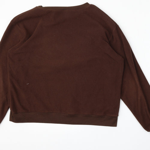 SheIn Womens Brown  Polyester Pullover Sweatshirt Size M