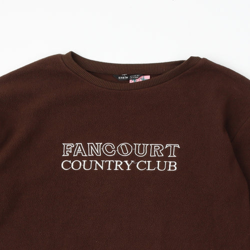SheIn Womens Brown  Polyester Pullover Sweatshirt Size M