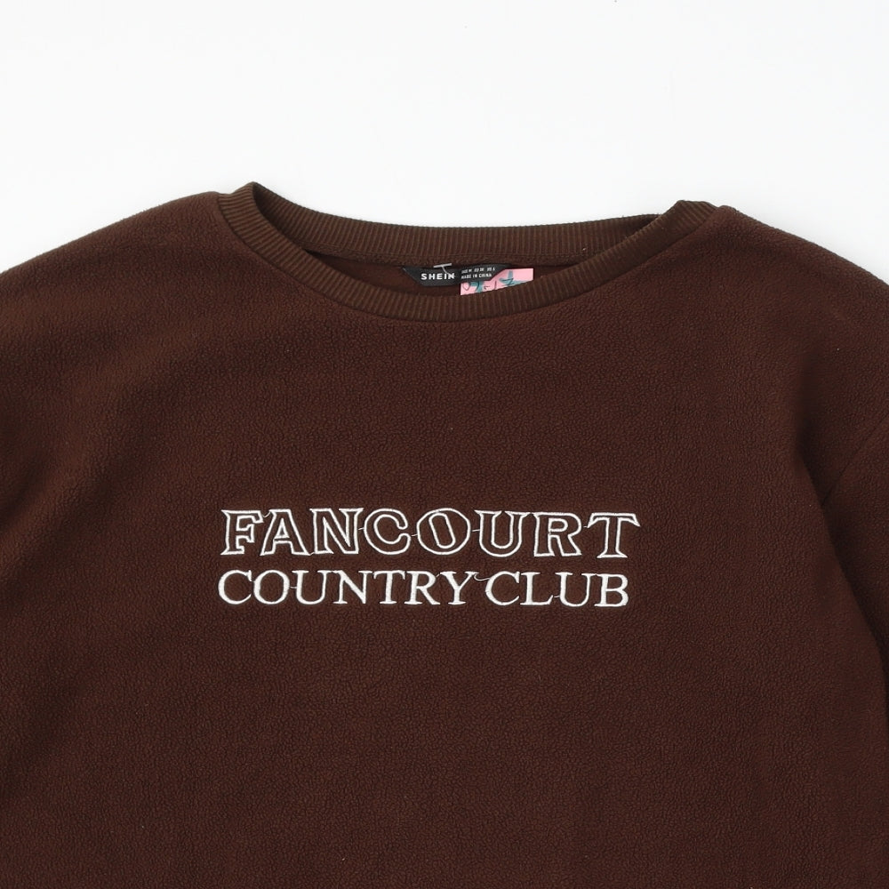 SheIn Womens Brown  Polyester Pullover Sweatshirt Size M