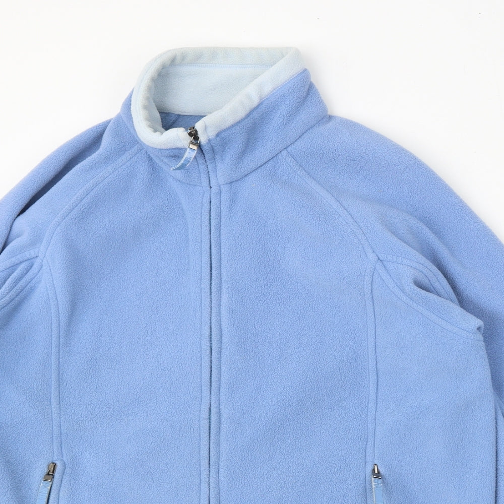 Marks and Spencer Womens Blue  Polyester Full Zip Sweatshirt Size 14  Zip