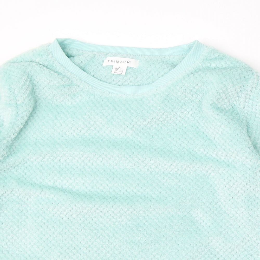 Primark Womens Green Solid Polyester Top Pyjama Top Size 10