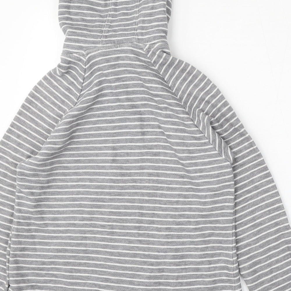 Mountain Warehouse Womens Grey Striped Cotton Full Zip Hoodie Size 16