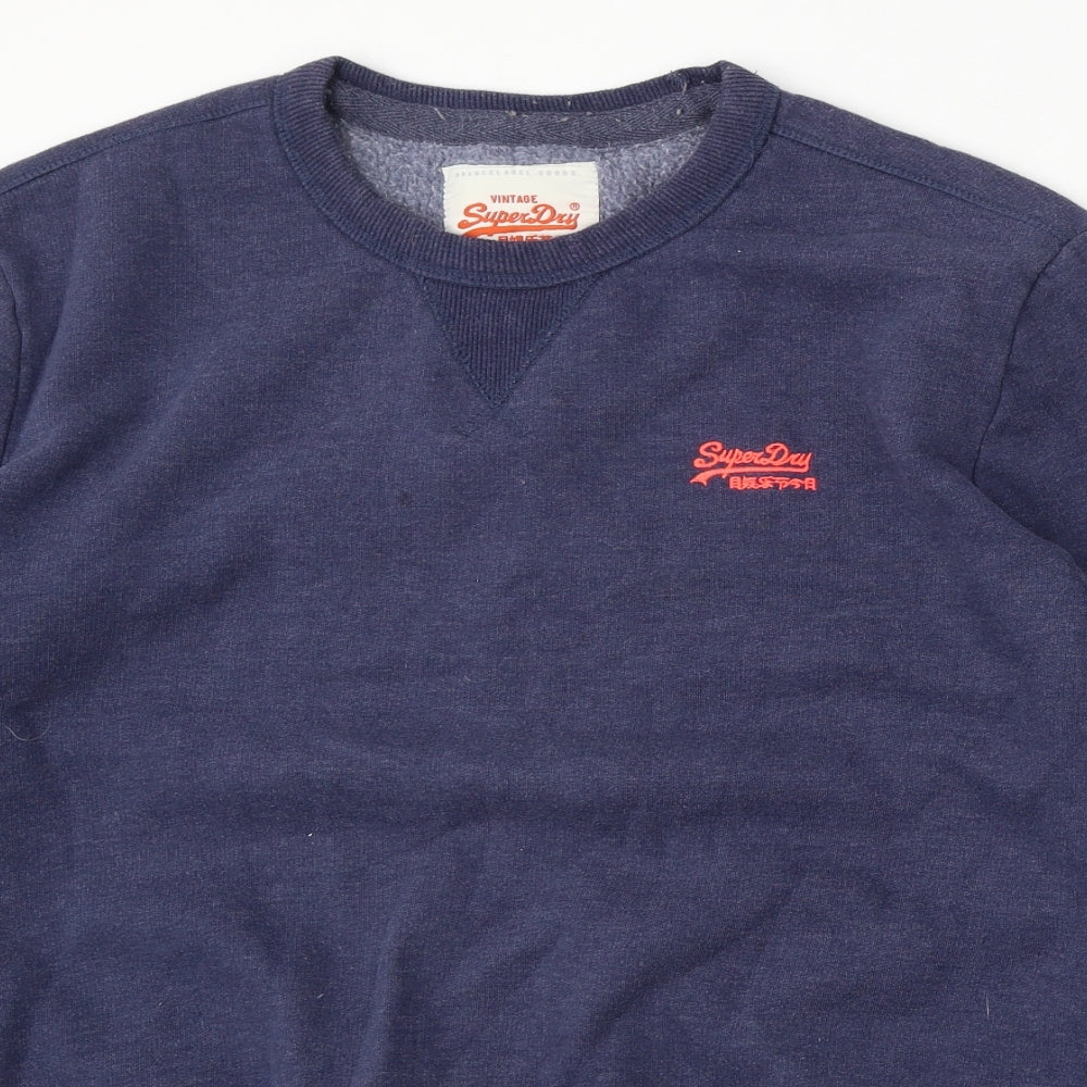 Superdry Mens Blue  Cotton Pullover Sweatshirt Size XL