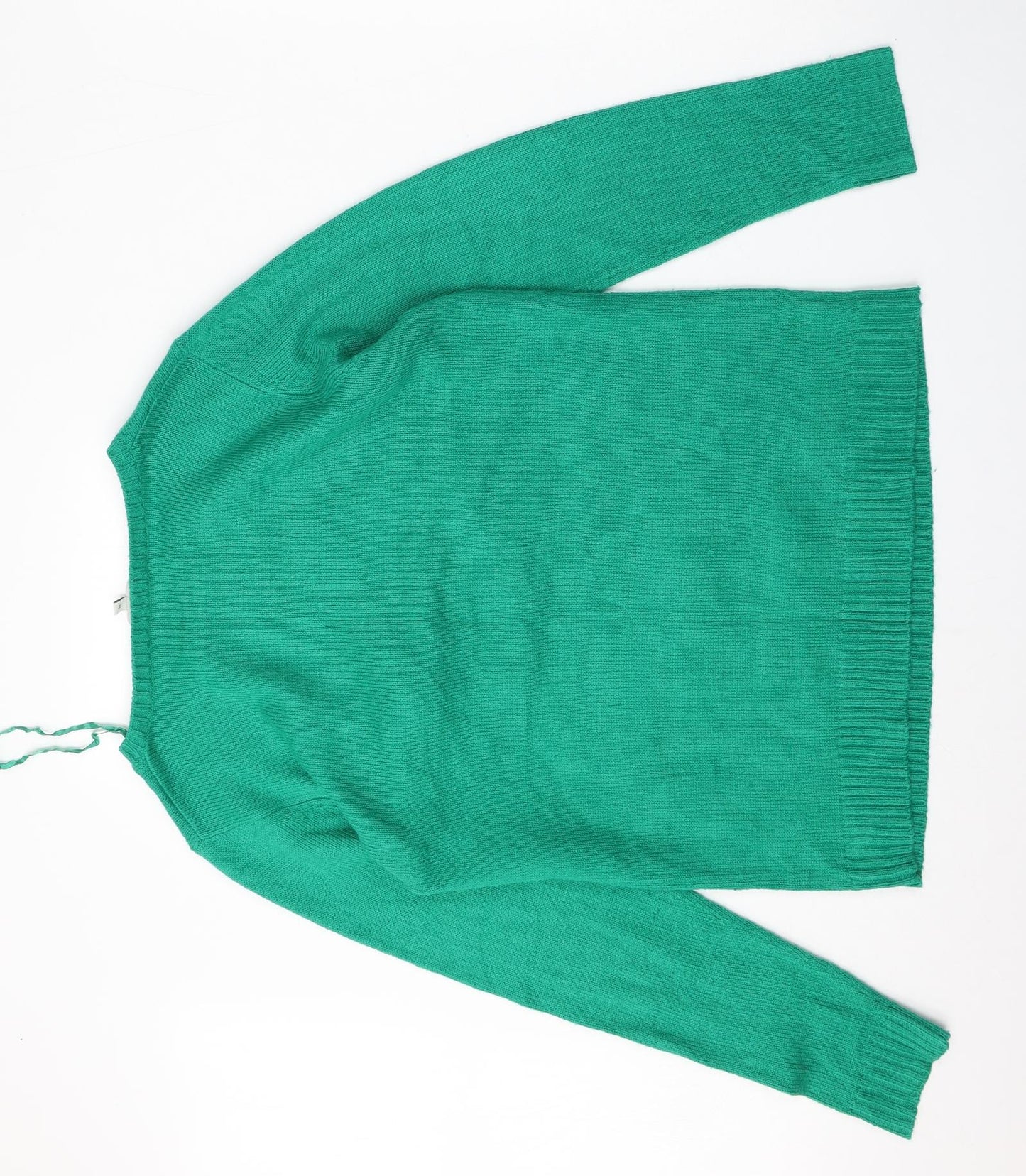 Peacocks Womens Green Round Neck  Acrylic Pullover Jumper Size M   - Christmas