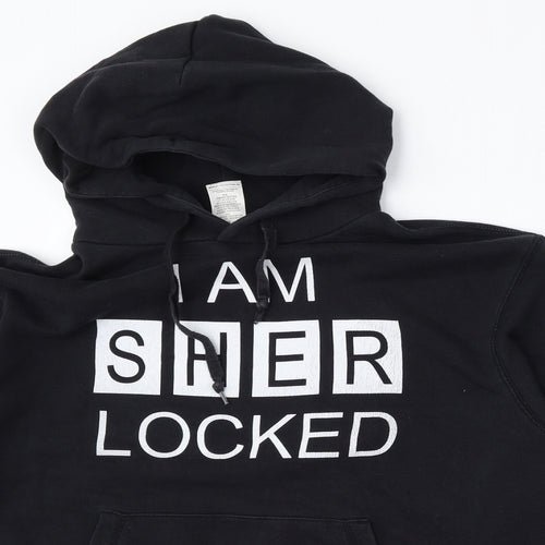 B&C Collection Womens Black  Cotton Pullover Hoodie Size L   - Sherlock