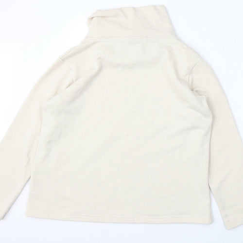 Classic Womens Beige  Polyester Pullover Sweatshirt Size M