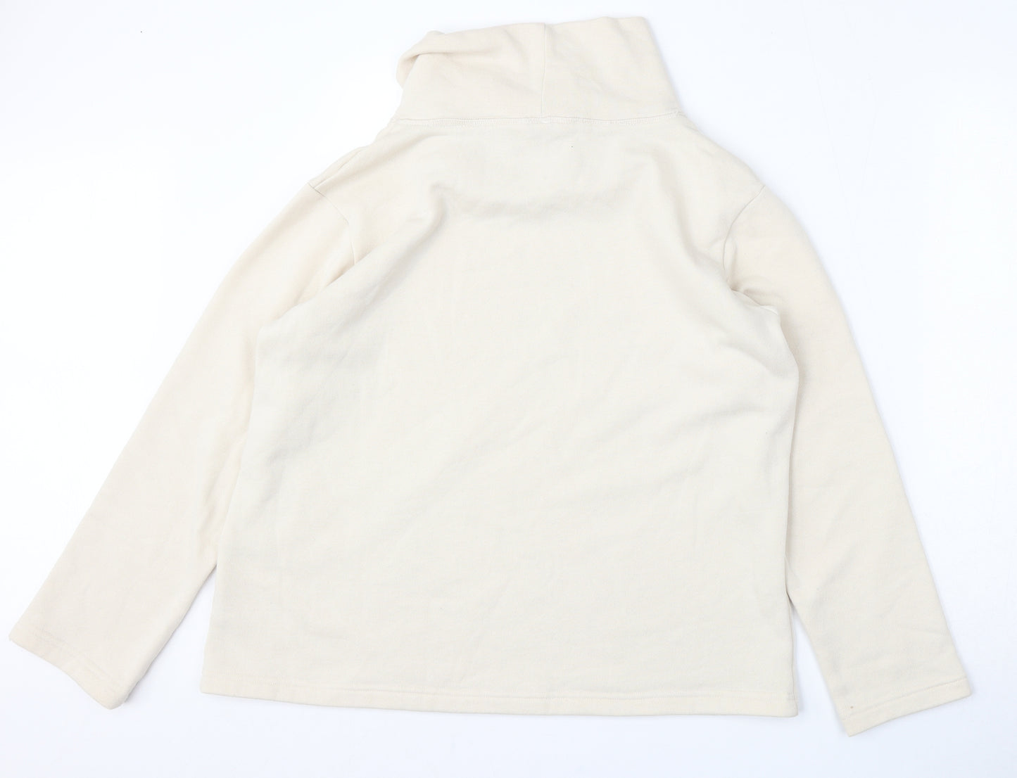 Classic Womens Beige  Polyester Pullover Sweatshirt Size M