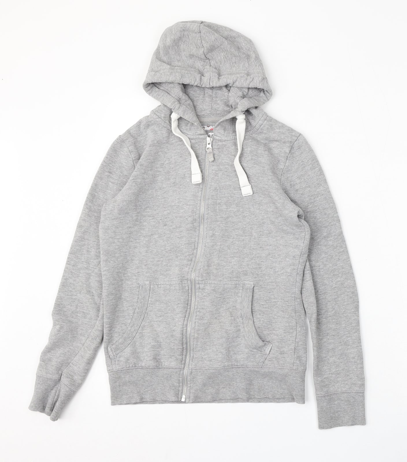 TU Womens Grey  Cotton Full Zip Hoodie Size 8