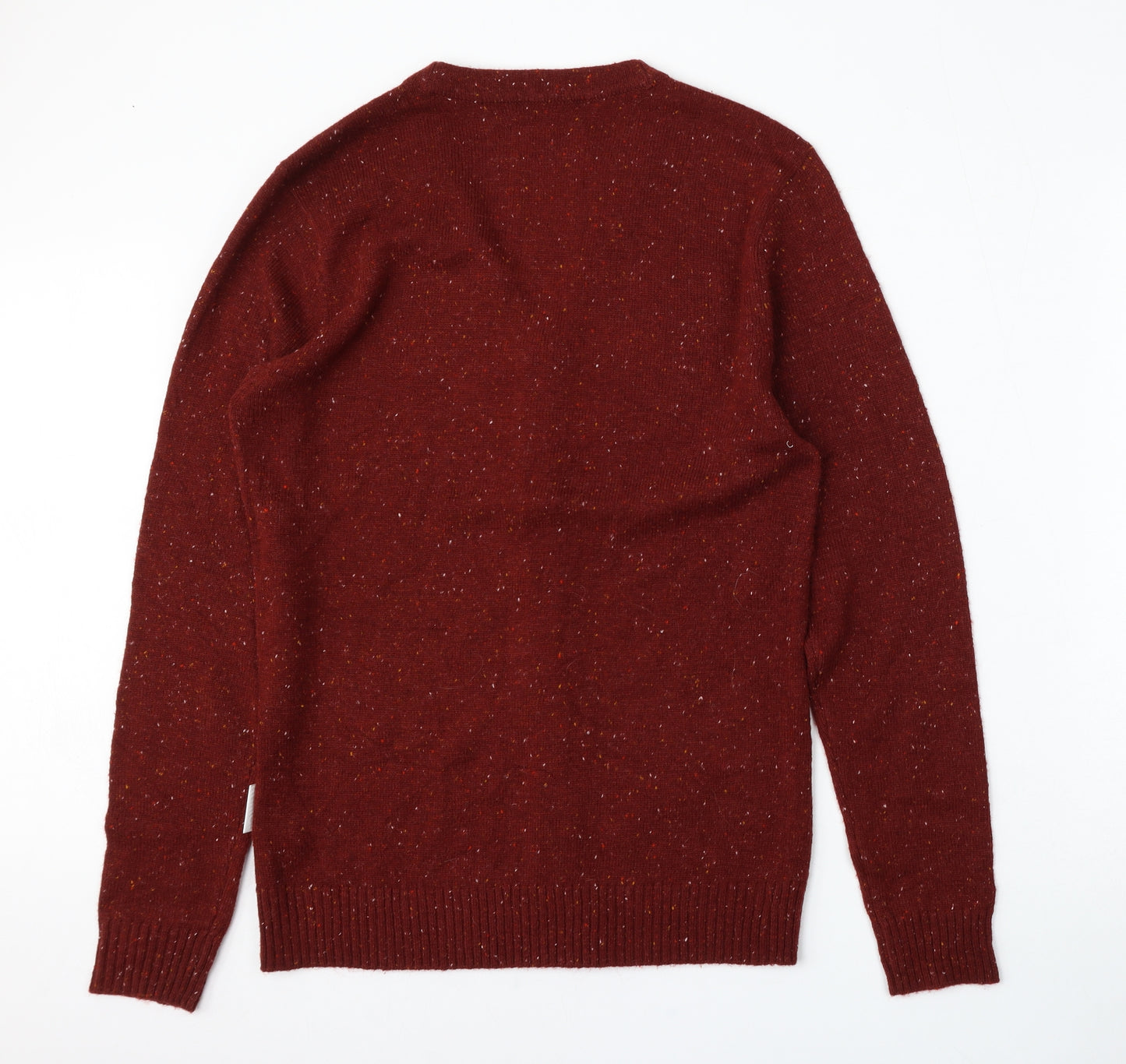 humor Mens Red V-Neck  Acrylic Cardigan Jumper Size M