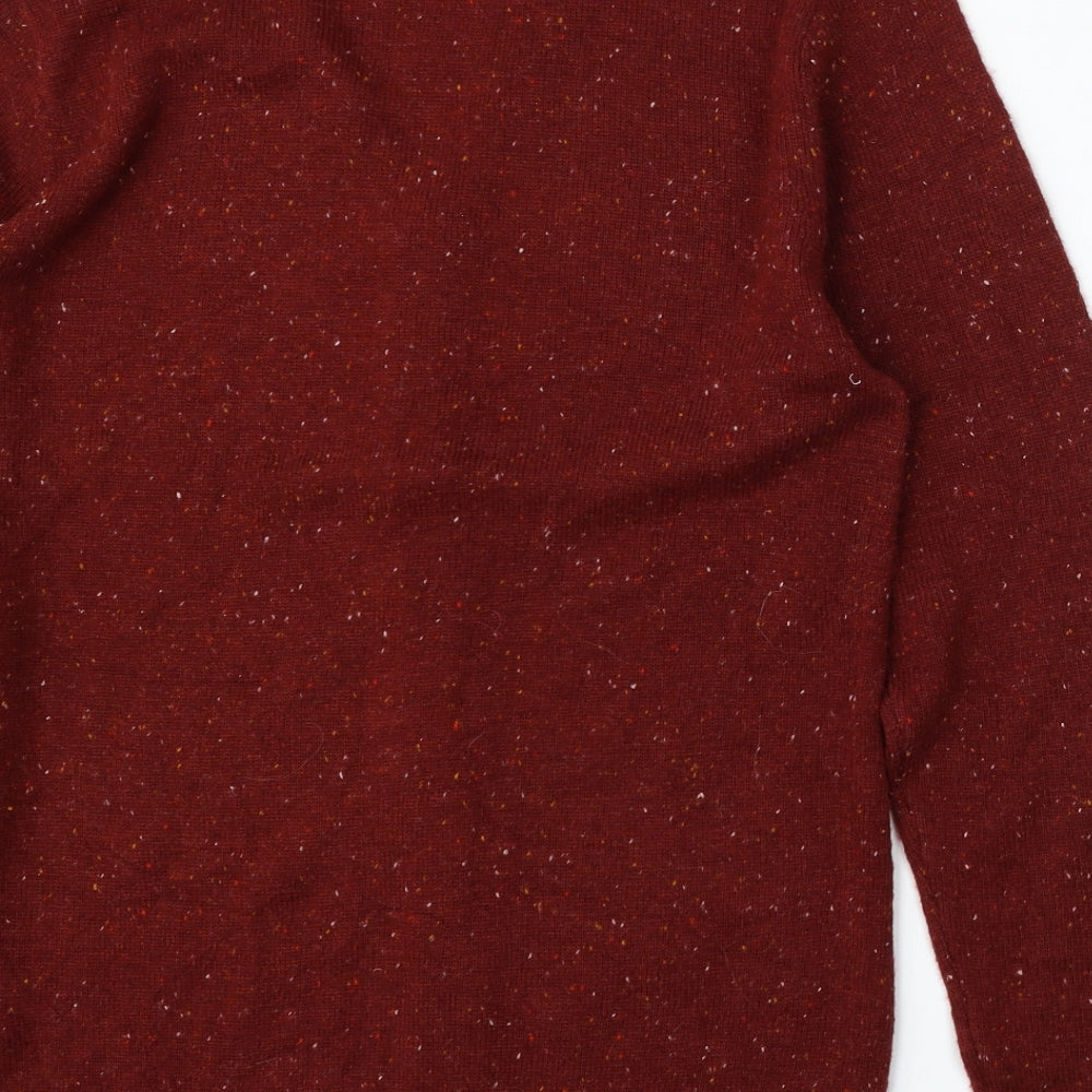 humor Mens Red V-Neck  Acrylic Cardigan Jumper Size M