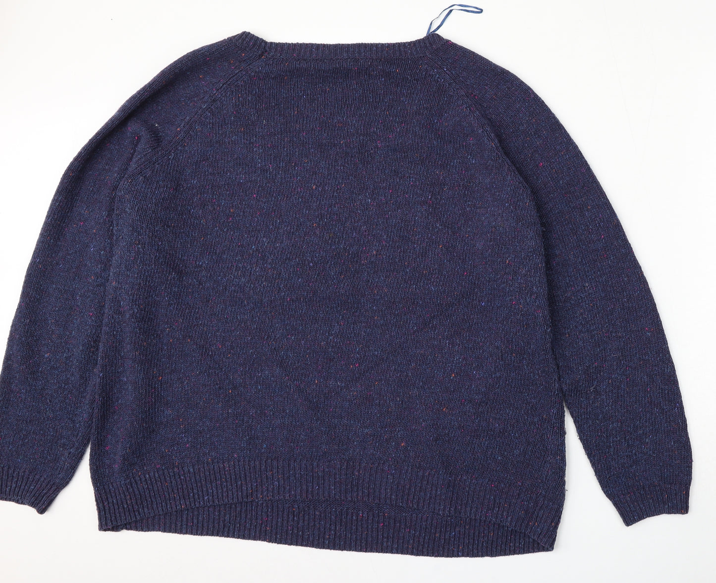 TU Womens Blue Round Neck  Acrylic Pullover Jumper Size 24