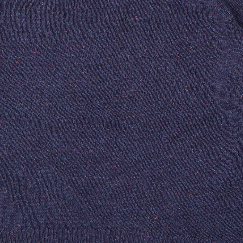 TU Womens Blue Round Neck  Acrylic Pullover Jumper Size 24