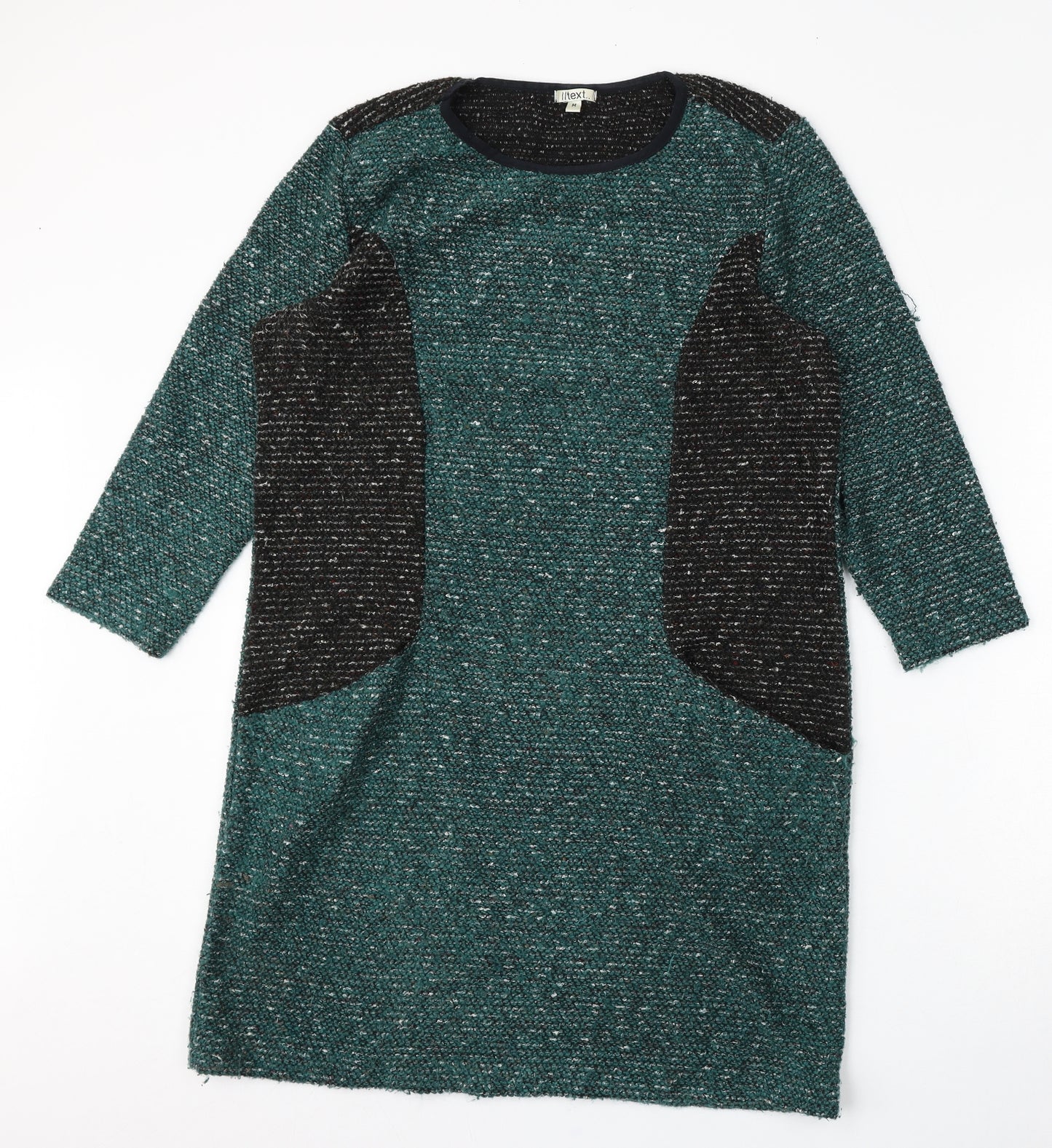 Text Womens Green Round Neck  Polyester Pullover Jumper Size M