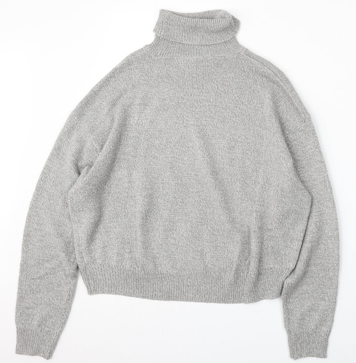 H&M Womens Grey Roll Neck Acrylic Pullover Jumper Size S