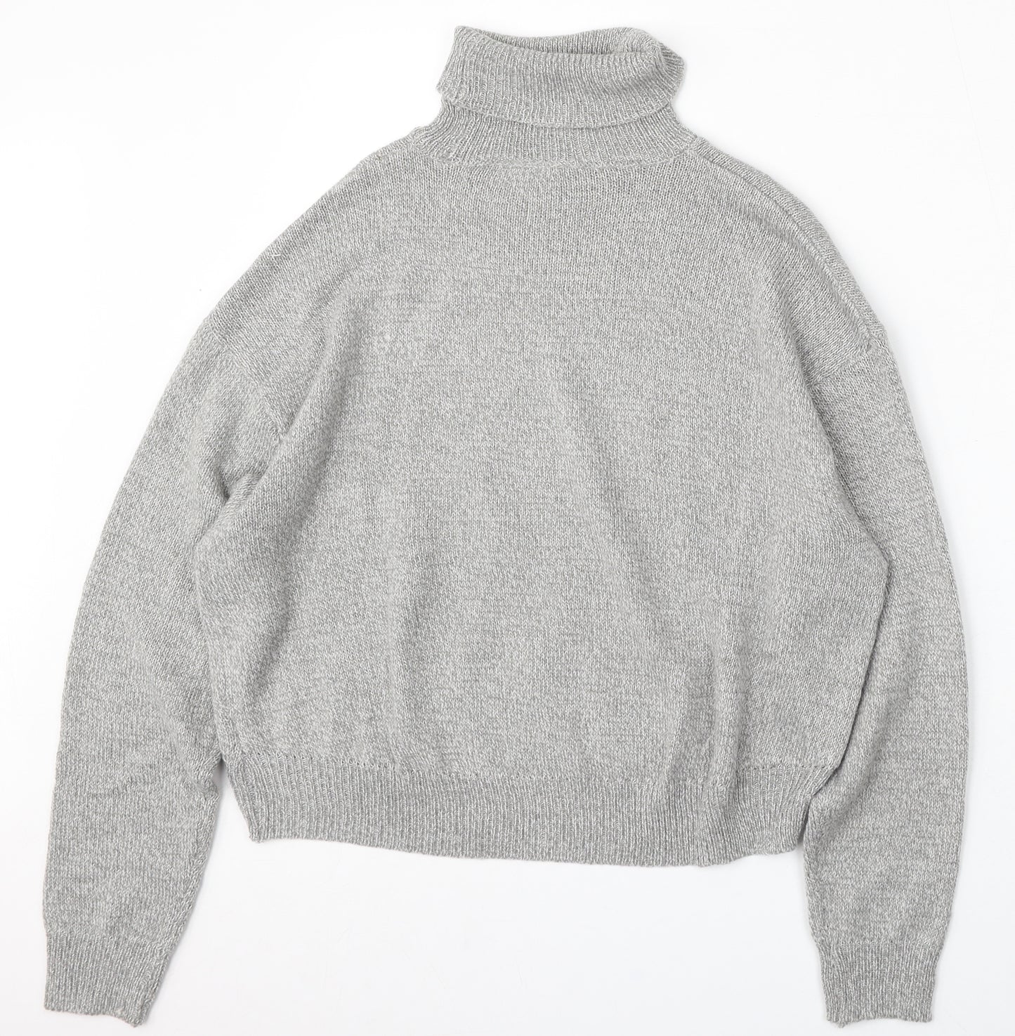 H&M Womens Grey Roll Neck  Acrylic Pullover Jumper Size S