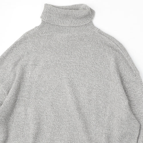H&M Womens Grey Roll Neck  Acrylic Pullover Jumper Size S