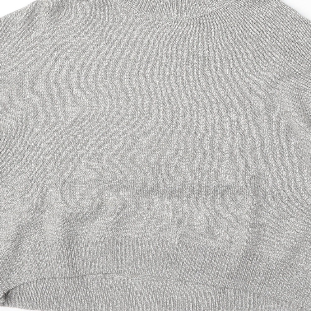 H&M Womens Grey Roll Neck  Acrylic Pullover Jumper Size S