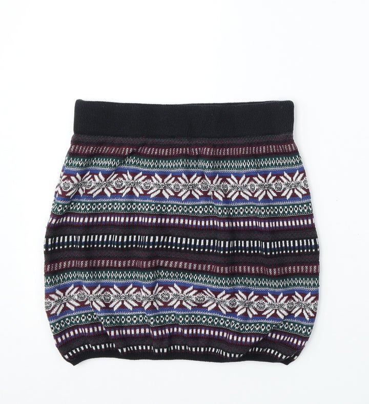 BDG Womens Multicoloured Geometric Cotton A-Line Skirt Size M Regular