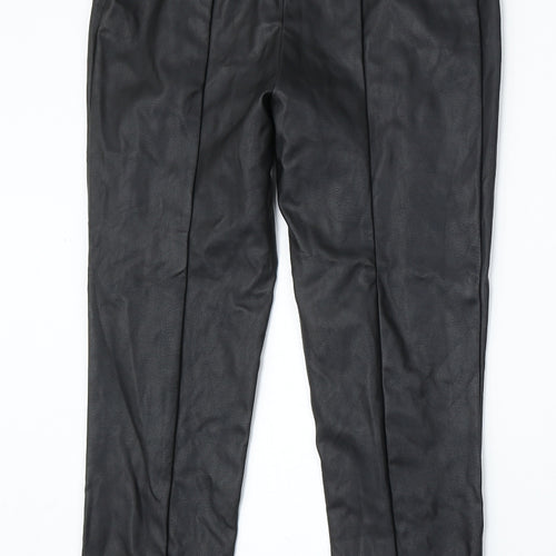 F&F Womens Black  Polyurethane Trousers  Size 8 L26 in Regular
