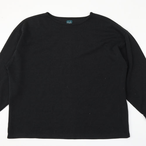 DASH Womens Black  Polyester Pullover Sweatshirt Size L