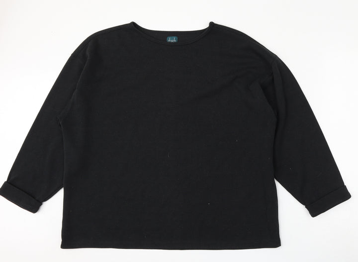 DASH Womens Black Polyester Pullover Sweatshirt Size L