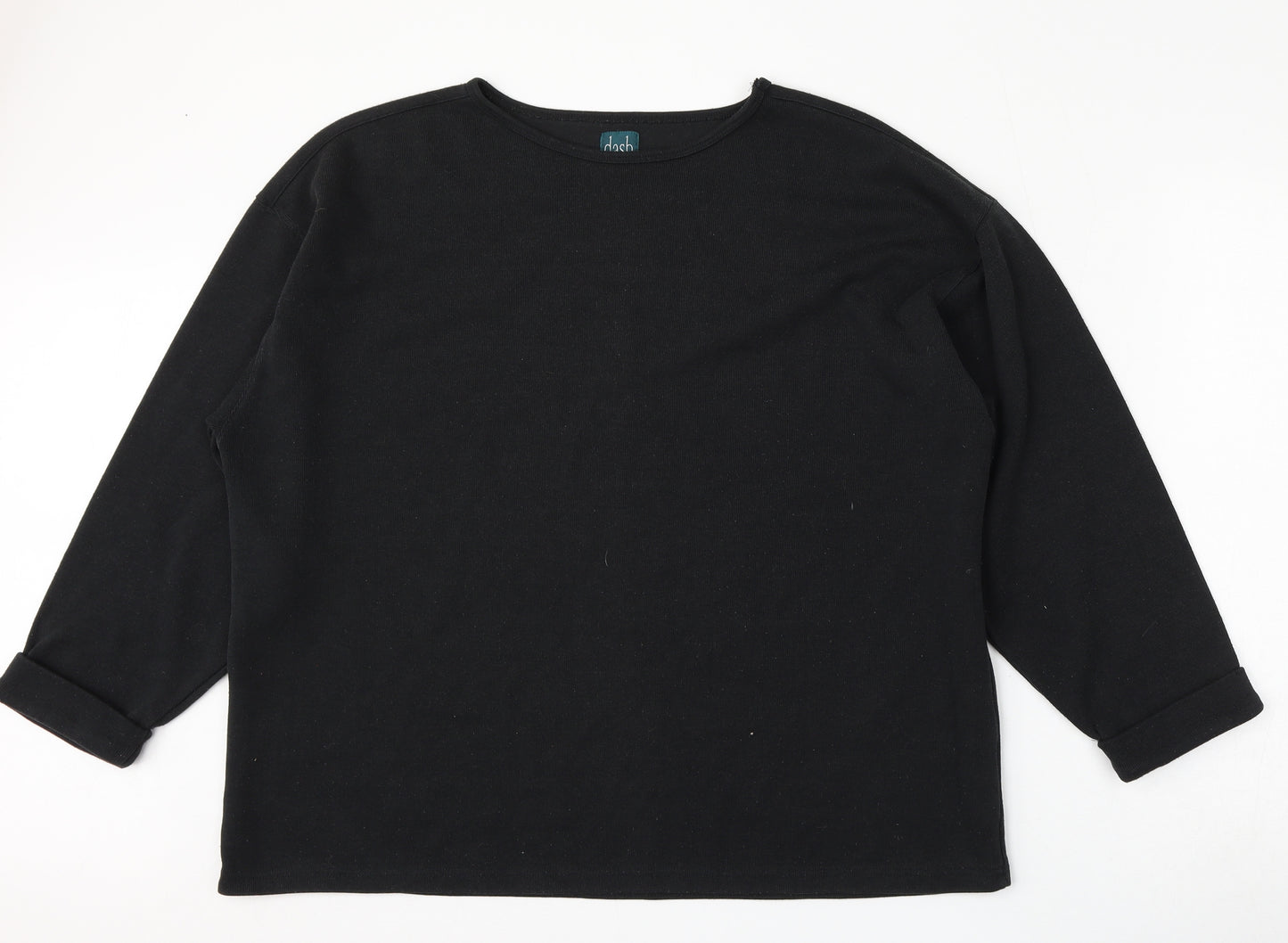 DASH Womens Black  Polyester Pullover Sweatshirt Size L