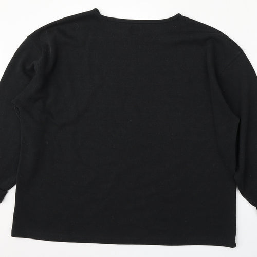 DASH Womens Black  Polyester Pullover Sweatshirt Size L