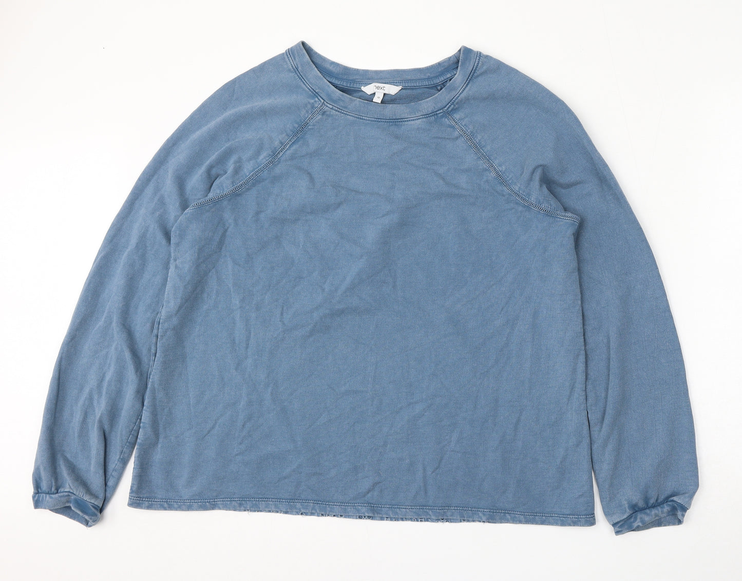 NEXT Womens Blue Floral Cotton Pullover Sweatshirt Size 12