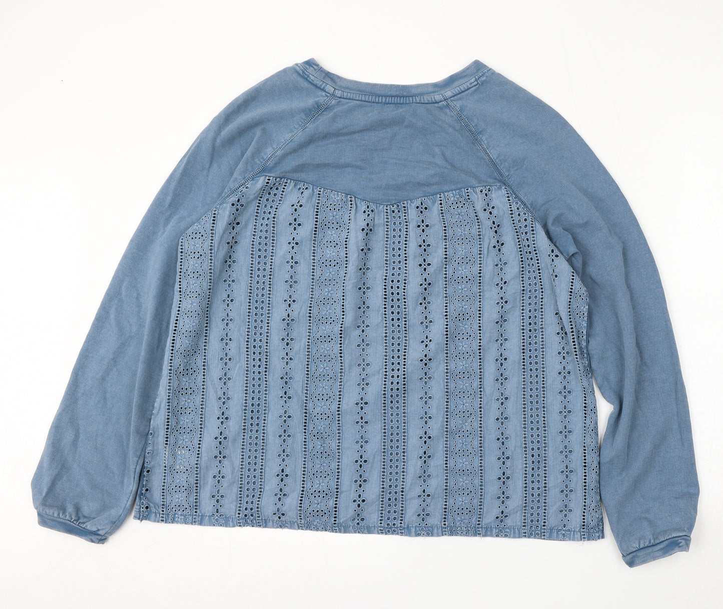 NEXT Womens Blue Floral Cotton Pullover Sweatshirt Size 12